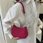 New Brand Women Retro Underarm Bag Felt Solid Color Shoulder Bag