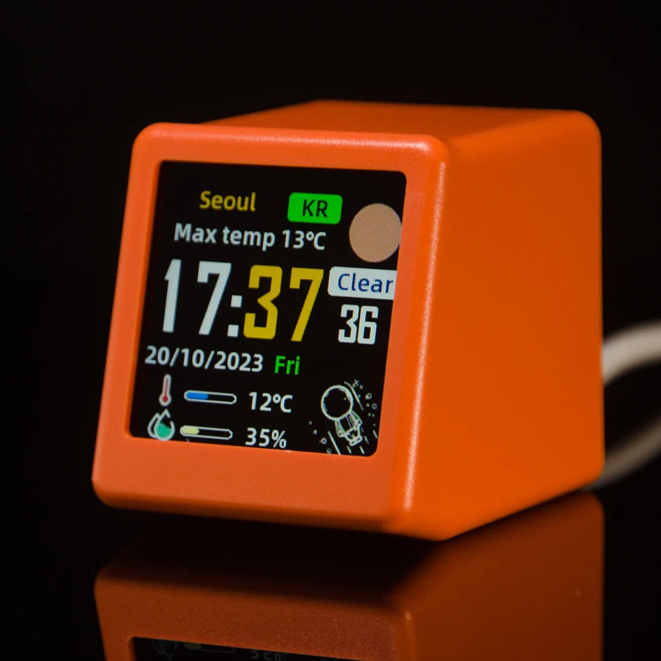 Super Cool Mini WiFi Desktop Weather Digital Clock Station with IPS