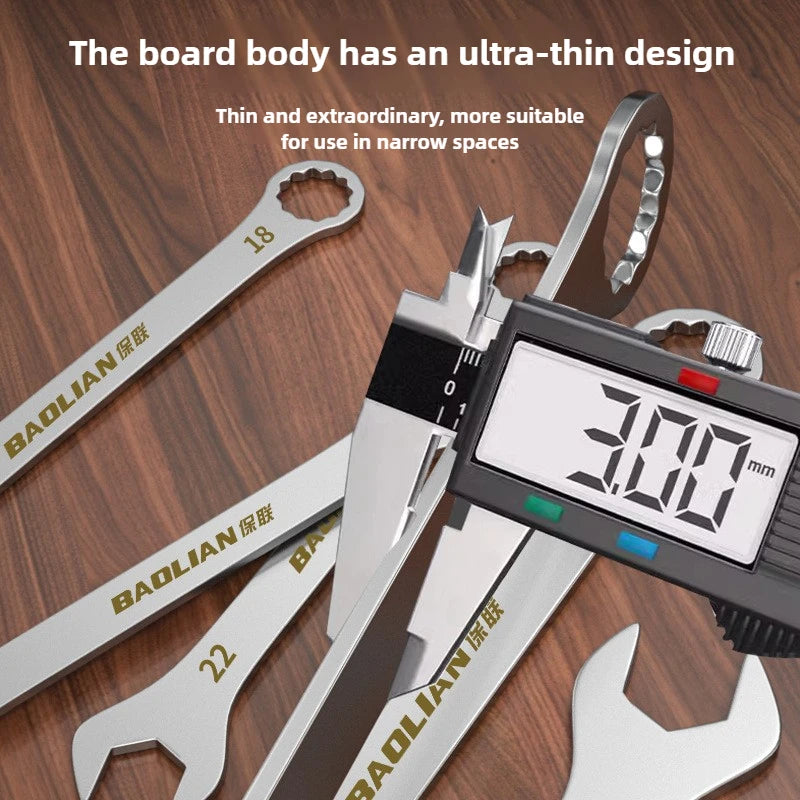 3mm Ultra-thin Wrench Large Open-end Wrench Plum Dual-purpose Wrench