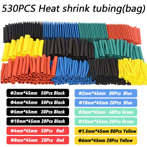127-1060 pcs 2:1 Heat Shrink Tube Shrinking Assorted Polyolefin