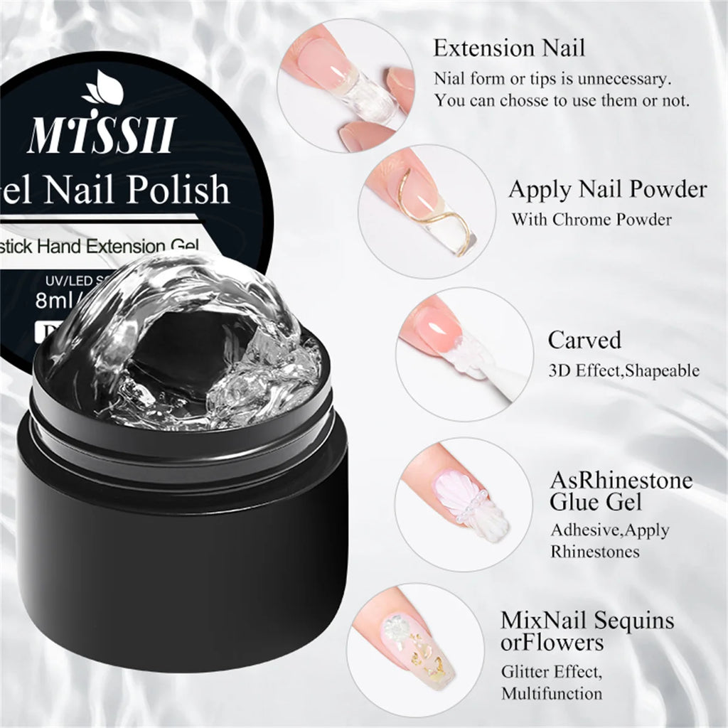 Clear Non-Stick Hand Extension Gel Nail Polish 3D