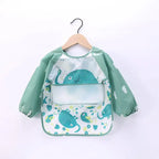 Waterproof EVA Full Sleeve Baby Bibs Children Apron Long Sleeve