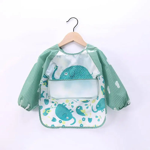 Waterproof EVA Full Sleeve Baby Bibs Children Apron Long Sleeve