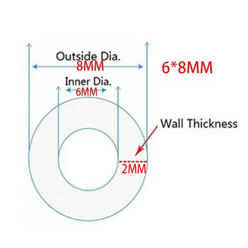 5m Transparent Food-Grade Silicone Tube (6/8/8/10mm), Flexible