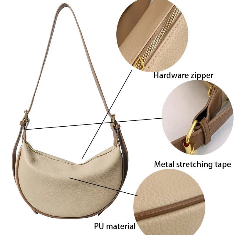 Luxury Women's Shoulder Bags PU Wallet Mobile Phone Dumpling Bag For