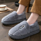 Men's slippers Winter Solid Color Wrap Heels Plush Slippers Non-slip