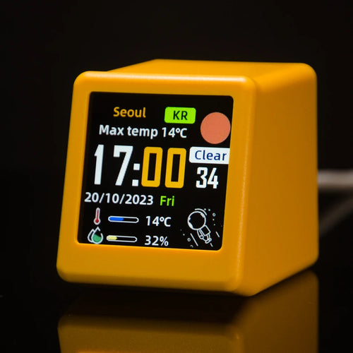 Super Cool Mini WiFi Desktop Weather Digital Clock Station with IPS