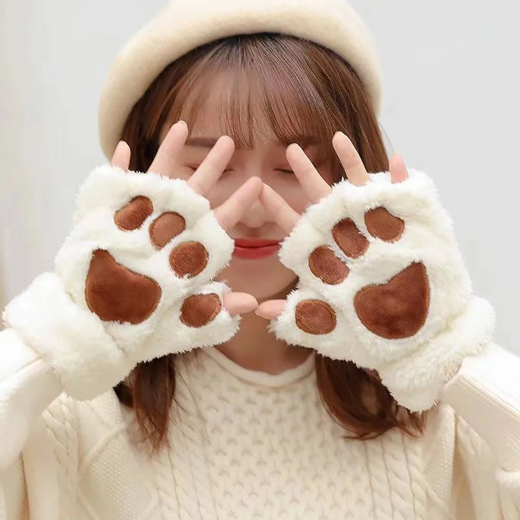 Cat Claw Gloves for Autumn and Winter Warm and Cold Resistant Plush
