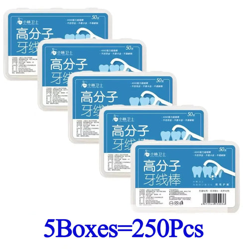 High Tensile Strength Dental Floss Pick Bow Shaped Super Thin Dental