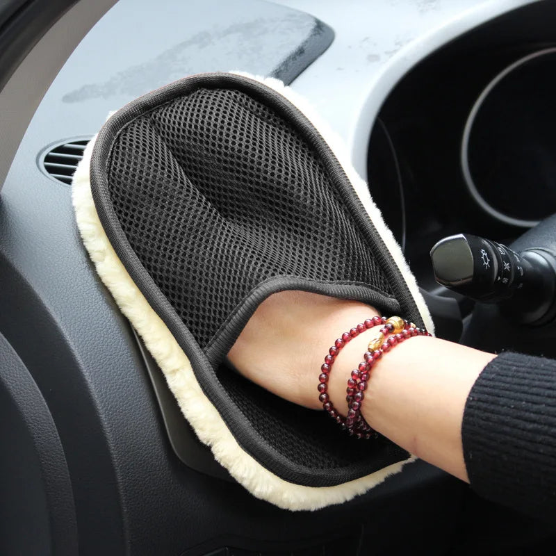 Car Styling Wool Soft Car Washing Gloves Cleaning Brush Motorcycle