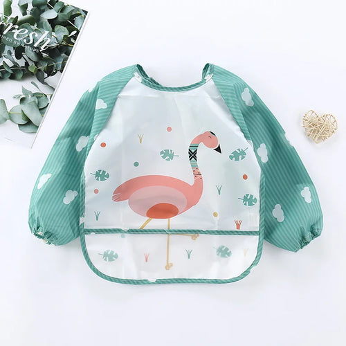 Waterproof EVA Full Sleeve Baby Bibs Children Apron Long Sleeve