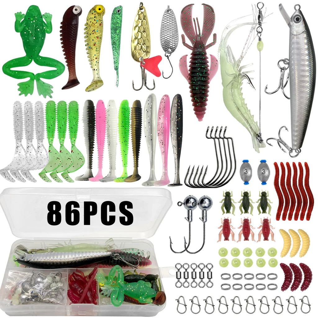 Fishing 86/88/136/149/366pcs Fishing Lure Kit For Trout/Pike/Bass