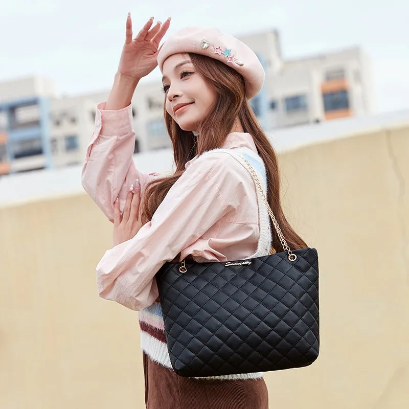 Fashion Large Capcity Handbags Chain Bag Women's Retro Shoulder Bag