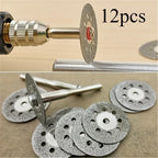 12pcs 22mm Diamond Cutting Disc 3mm Grinding Wheel Mandrel for Metal