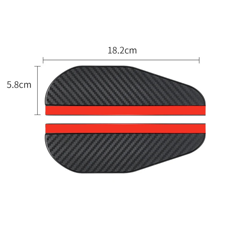 2Pcs Carbon Fiber Car Rearview Mirror Rain Shield Eyebrow Flexible Car