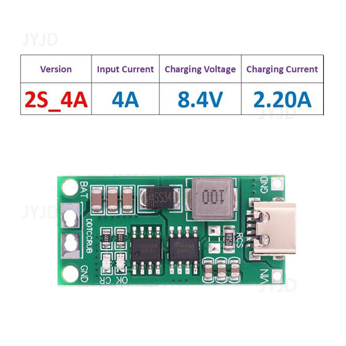 TypeC Multi-Cell 2S 3S 4S To 8.4V 12.6V 16.8V Step-Up Boost LiPo
