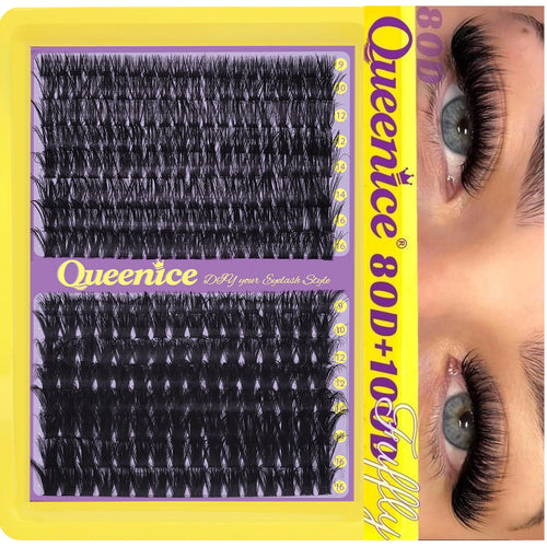 60D80D100D Thick False Eyelashes with Mixed Length, D Curl Cat-Eye