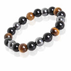 Natural Black Obsidian Hematite Tiger Eye Beads Bracelets Men for