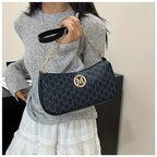 Vintage Underarm Bag for Teenager Letter Print Crossbody Small Square