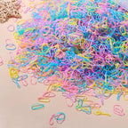 500/1000/2000pcs Girls Colourful Disposable Rubber Band Hair Ties
