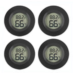 Round Digital LCD Thermometer For Car Indoor Room Cigar Wine Cabinet