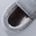 Men's slippers Winter Solid Color Wrap Heels Plush Slippers Non-slip