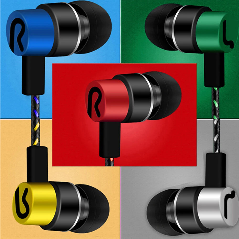 3.5mm In-Ear Wired Headphone 2 Basic Box Bass Stereo Earbuds Mobile
