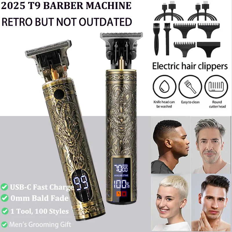 T9 Professional Hair Clipper/Accessories for Men | USB Fast Charging |