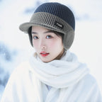 Winter velvet thickened anti cold warm woolen hat riding windproof