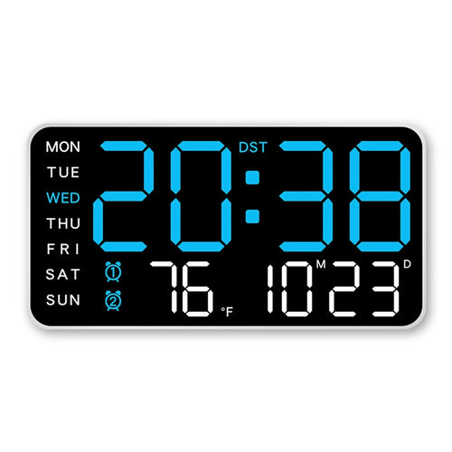 LED Digital Wall Clock Temperature Date Week Display Table Alarm