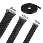 3m/9.85ft PET Expandable Braided Sleeving Flexible Wire Mesh Sleeve