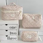 Retro Women's Floral Print Cosmetic Bag Handbag Travel Organizer
