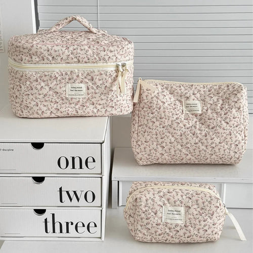 Retro Women's Floral Print Cosmetic Bag Handbag Travel Organizer