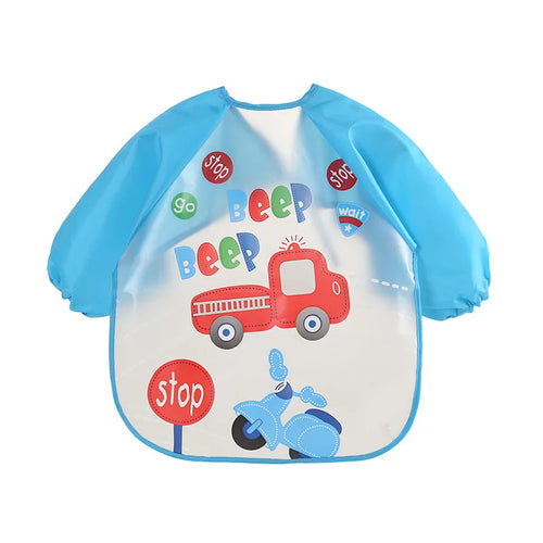Waterproof EVA Full Sleeve Baby Bibs Children Apron Long Sleeve