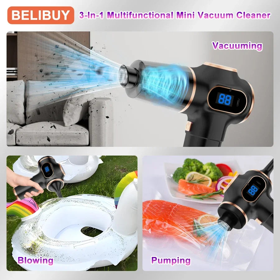 TINSOL Wireless Vacuum Cleaner Dual Use for Home and Car High Power