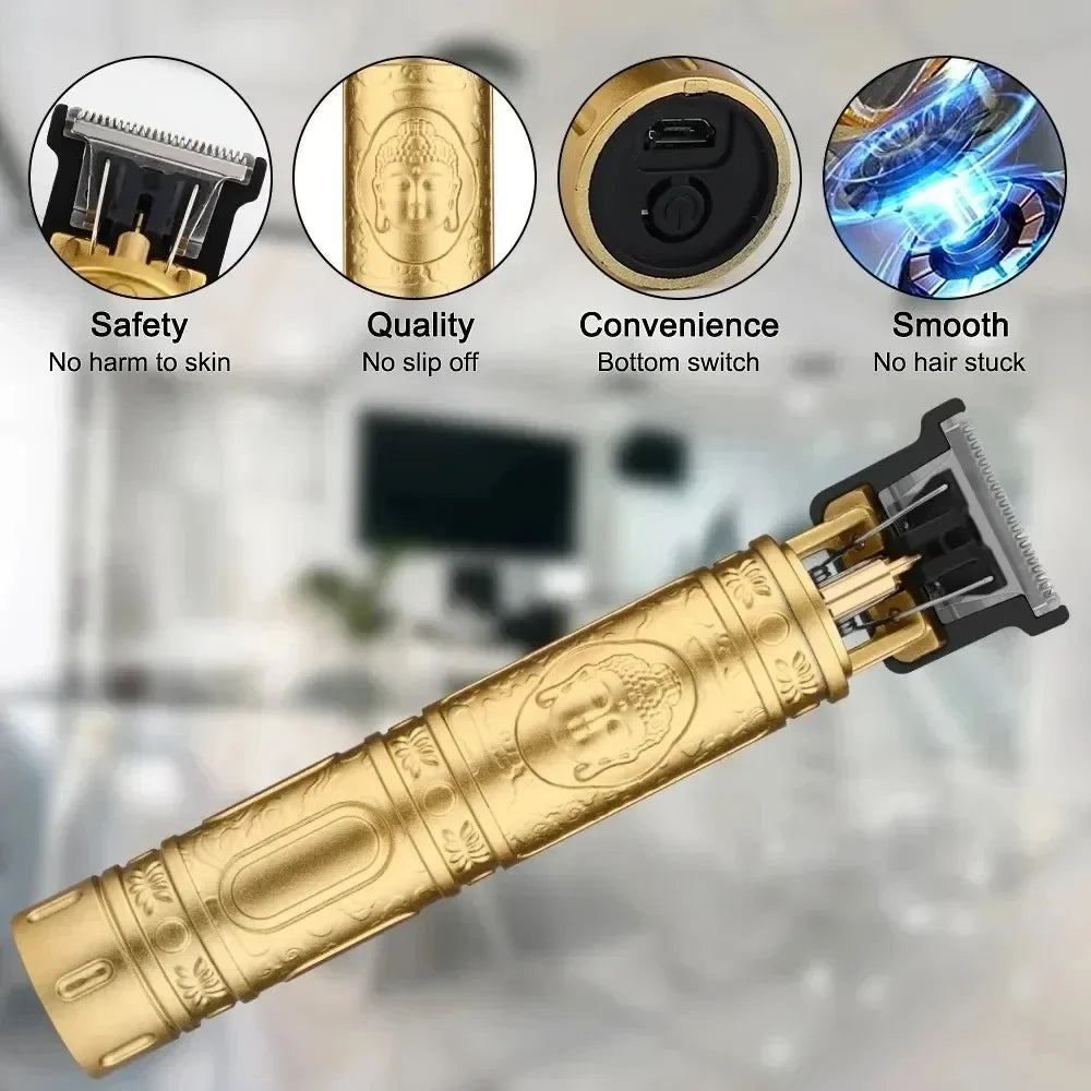 Cordless Hair Trimmer Vintage Hair Clipper USB Fast Charging Hair