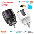 Tuya Smart EU Plug WiFi+Bluetooth 20A Socket With Power Monitoring