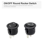 12V Round Rocker Switch AC 6A/250V 10A/125V SPST 2 Pin 2 Position