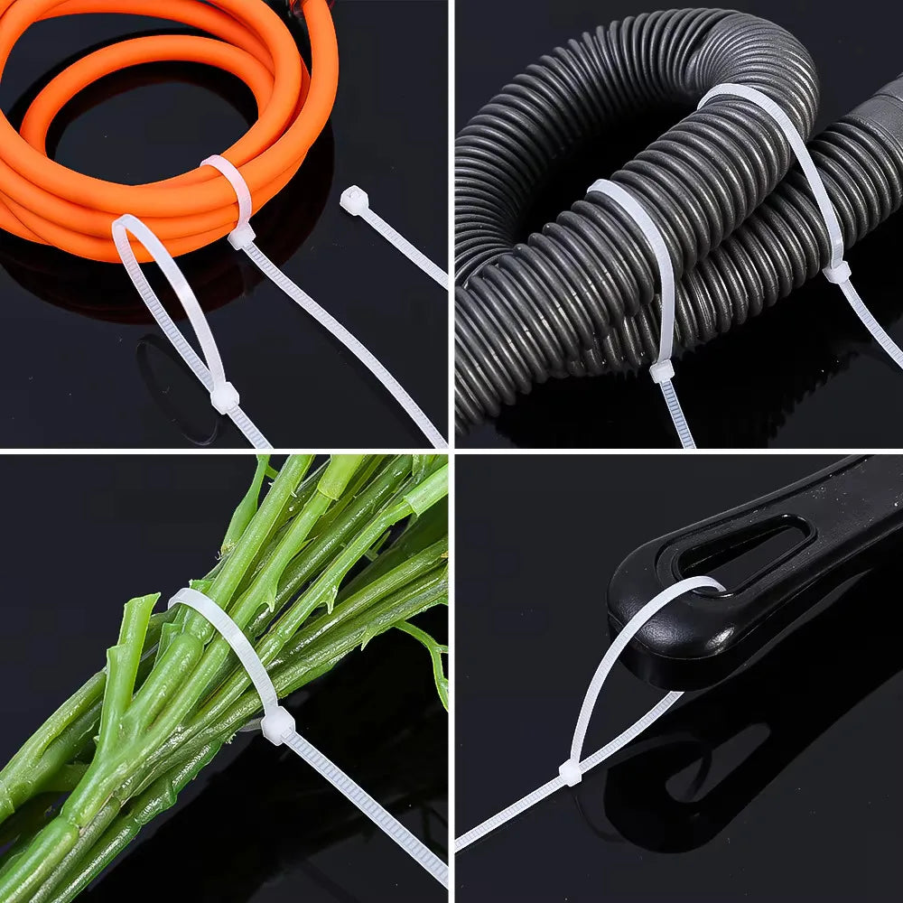 100Pcs Nylon Cable Ties Adjustable Self-locking Cord Ties Straps