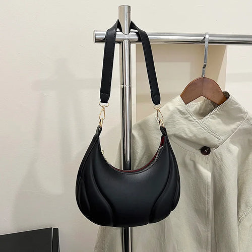 Women's French Handbag Shoulder Bag Textured Crossbody Bag Zipper