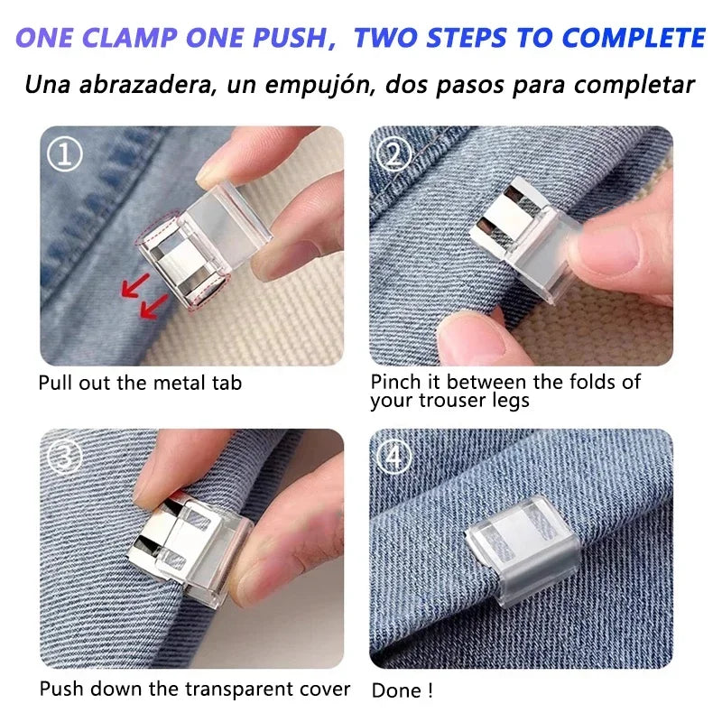 4/10PCS Invisible Leg Shortening Clip, Non-Slip Pants Edge Clip, Quick