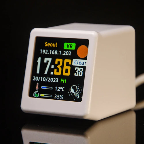 Super Cool Mini WiFi Desktop Weather Digital Clock Station with IPS