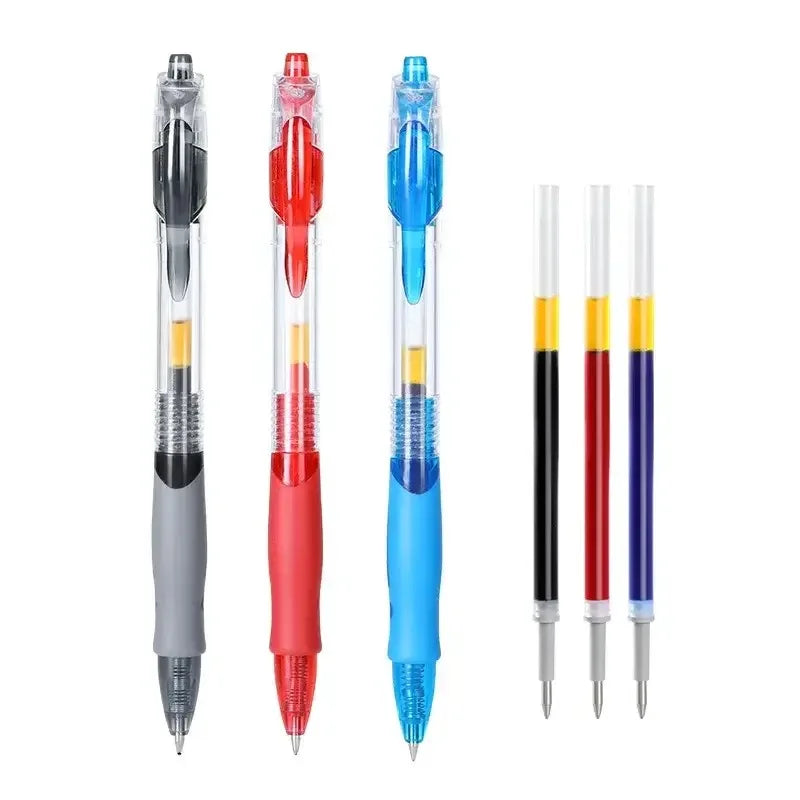 13/30pcs Retractable Gel Pens Set Black/Red/Blue Ink Ballpoint for