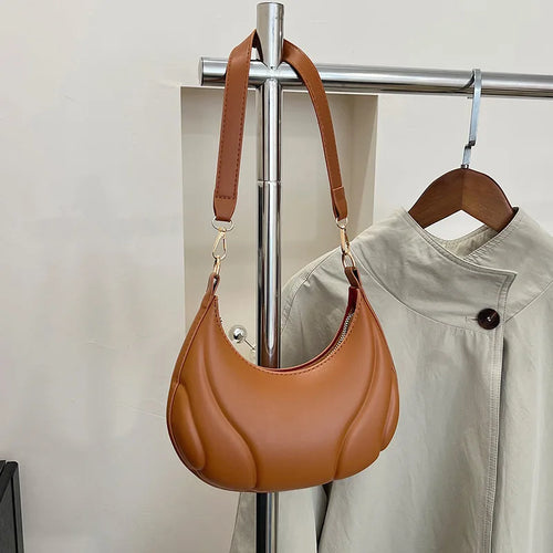 Women's French Handbag Shoulder Bag Textured Crossbody Bag Zipper