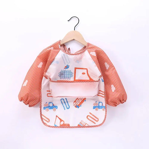 Waterproof EVA Full Sleeve Baby Bibs Children Apron Long Sleeve