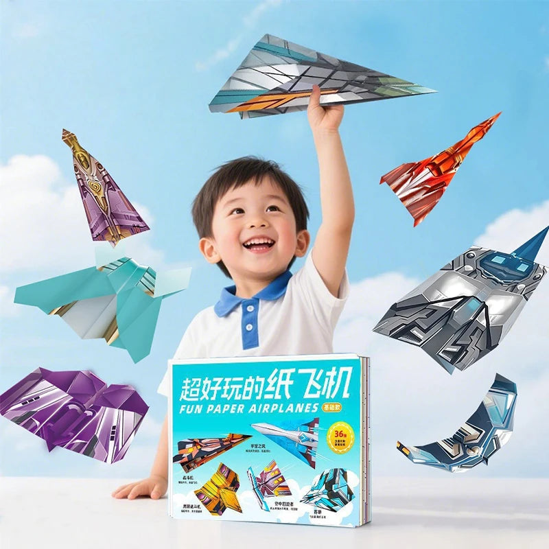 36Pcs DIY Children's Origami Airplane Parent-Child Full-Color Handmade