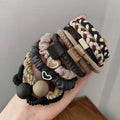 10PCS Headband Leather Band Female High Ponytail Holster Hair