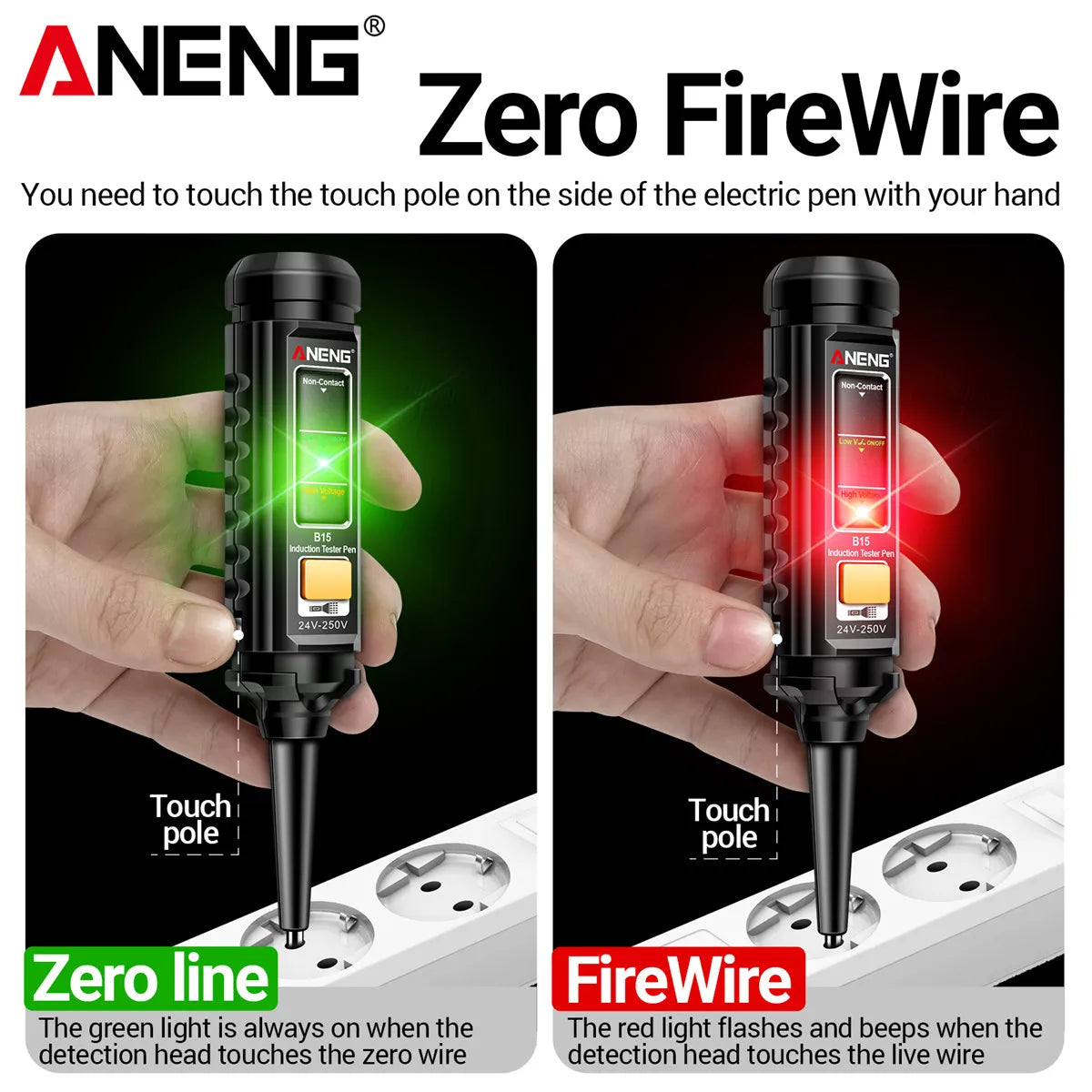ANENG B15 Induction Teste Pen Highlight Color Light Professional AC