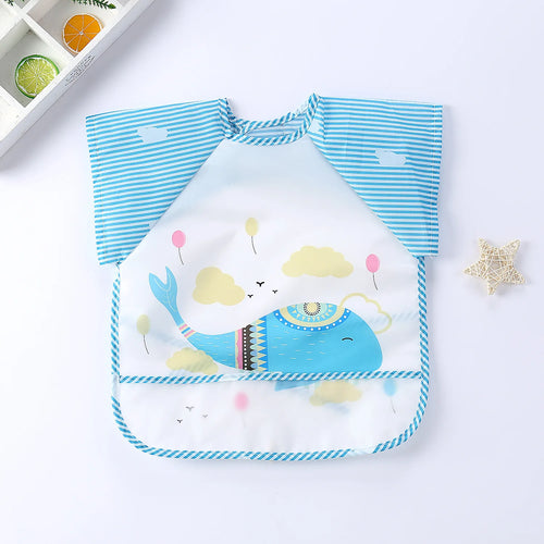 Waterproof EVA Full Sleeve Baby Bibs Children Apron Long Sleeve