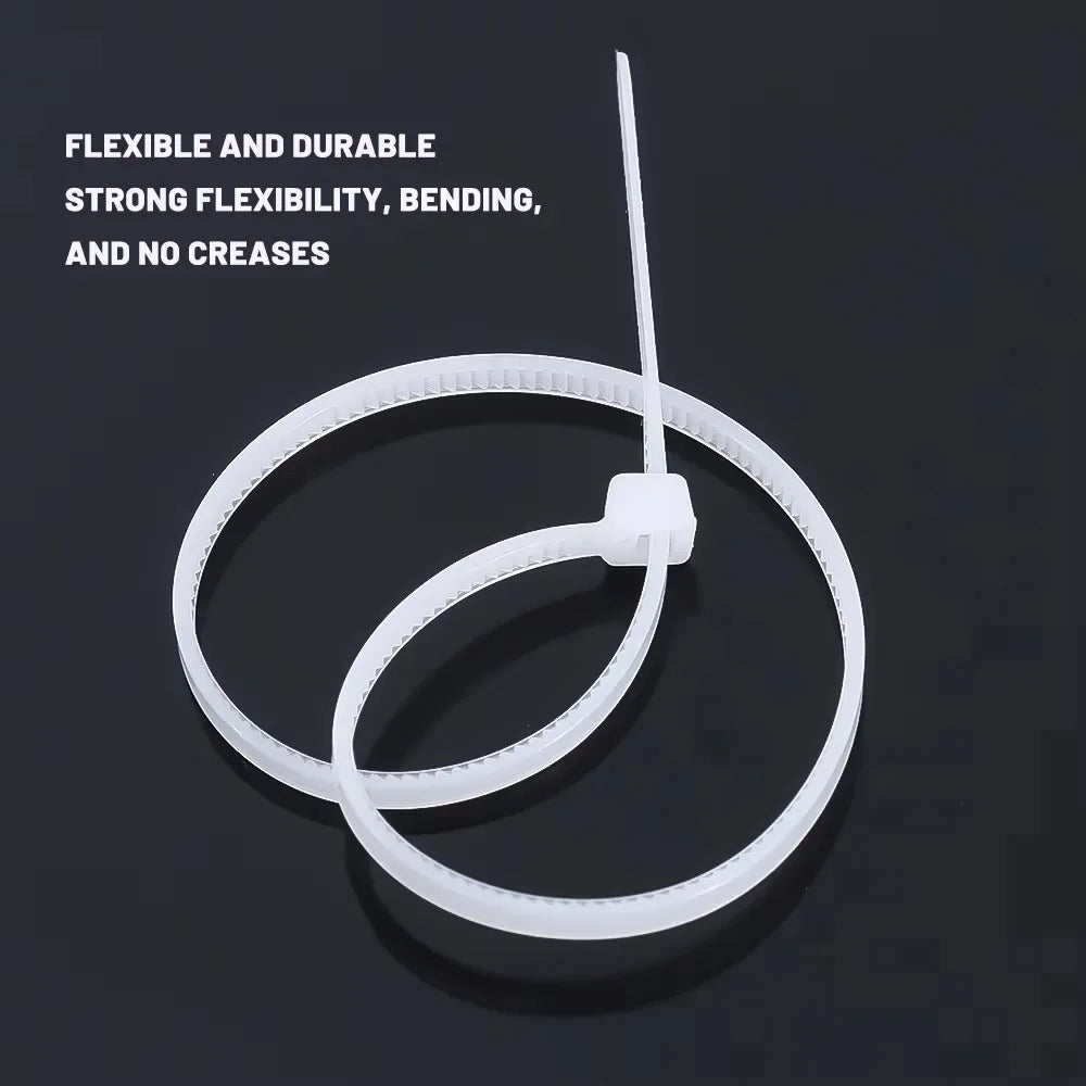 100Pcs Nylon Cable Ties Adjustable Self-locking Cord Ties Straps